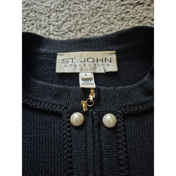 St. John Collection By Marie Gray Wool Black Blazer - Size: 8 - Picture 3 of 6